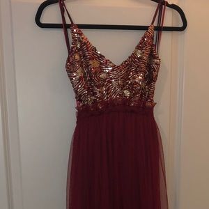 Long burgundy dress